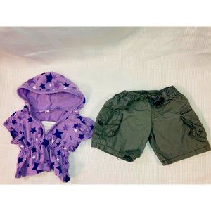 Build -A- Bear 2pc Purple/Gray Hoodie Shirt with Gray Short Outfit.